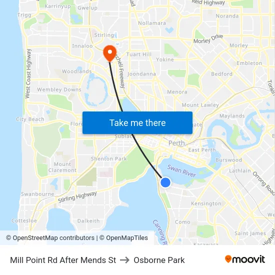 Mill Point Rd After Mends St to Osborne Park map