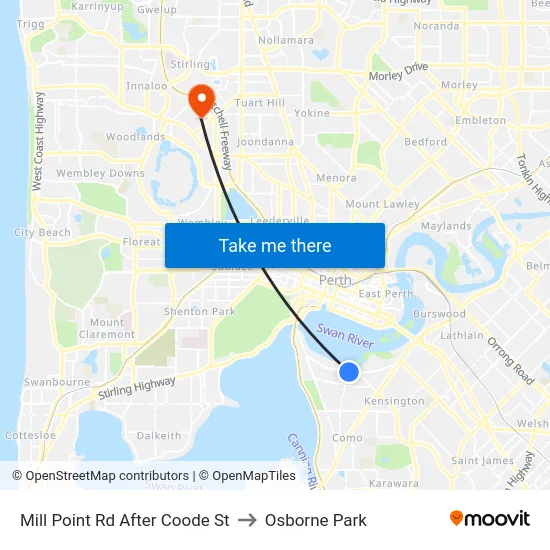 Mill Point Rd After Coode St to Osborne Park map