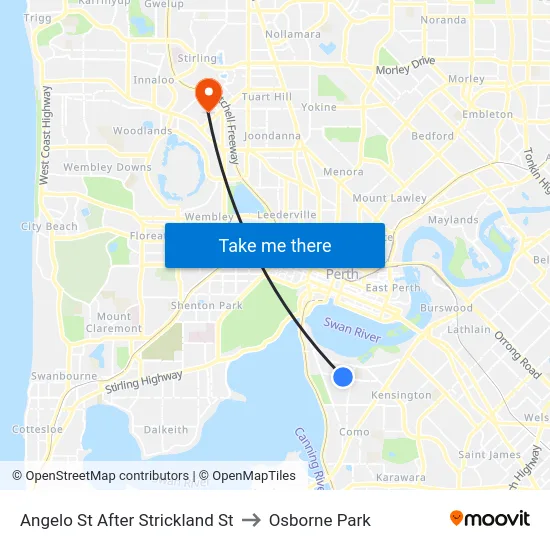 Angelo St After Strickland St to Osborne Park map