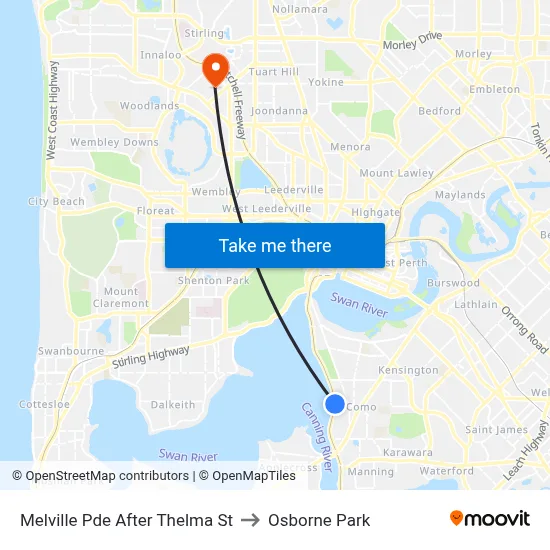 Melville Pde After Thelma St to Osborne Park map
