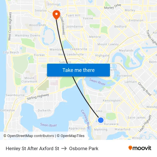 Henley St After Axford St to Osborne Park map