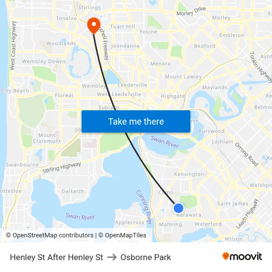 Henley St After Henley St to Osborne Park map
