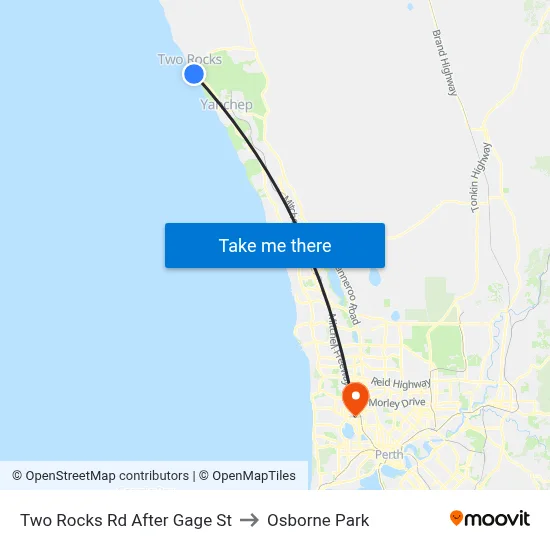 Two Rocks Rd After Gage St to Osborne Park map