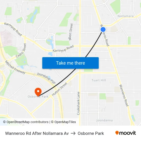 Wanneroo Rd After Nollamara Av to Osborne Park map