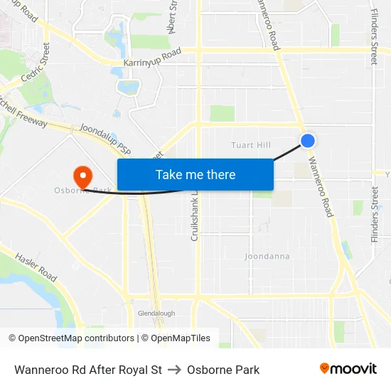 Wanneroo Rd After Royal St to Osborne Park map