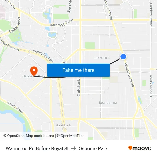 Wanneroo Rd Before Royal St to Osborne Park map