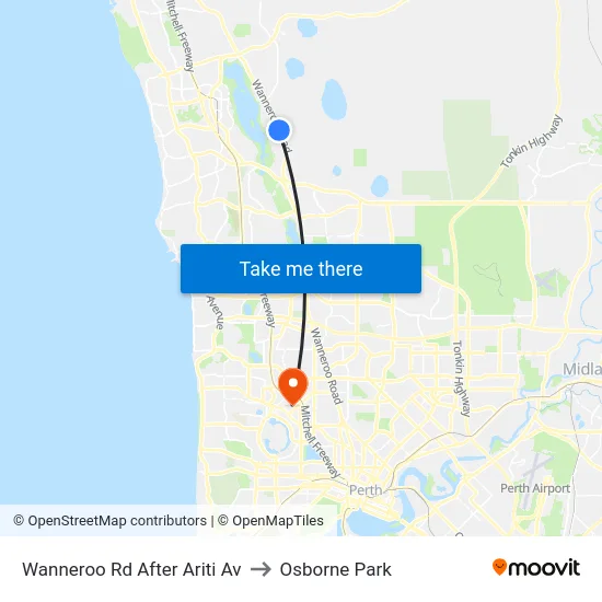 Wanneroo Rd After Ariti Av to Osborne Park map