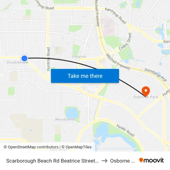 Scarborough Beach Rd Beatrice Street Cat Id 28 to Osborne Park map