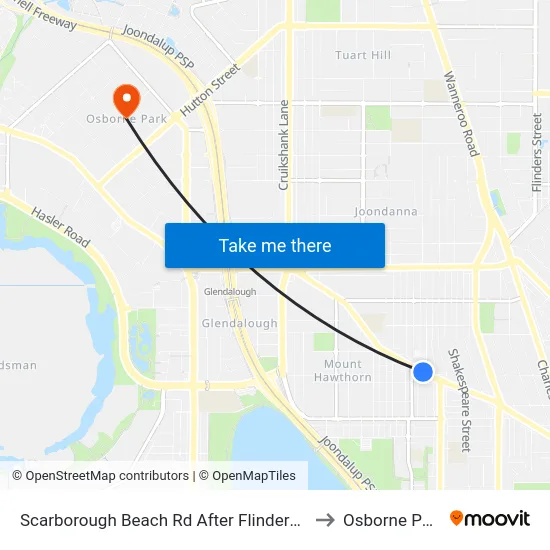 Scarborough Beach Rd After Flinders St to Osborne Park map