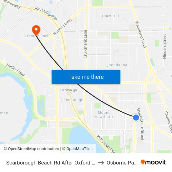 Scarborough Beach Rd After Oxford St to Osborne Park map