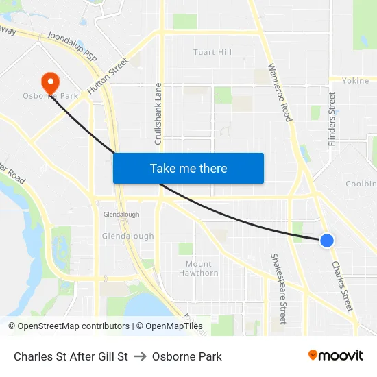 Charles St After Gill St to Osborne Park map