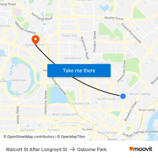 Walcott St After Longroyd St to Osborne Park map