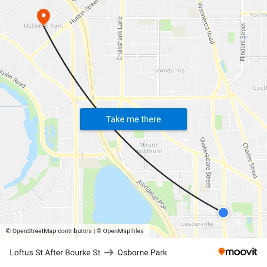 Loftus St After Bourke St to Osborne Park map