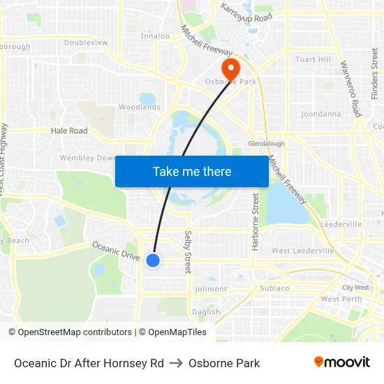 Oceanic Dr After Hornsey Rd to Osborne Park map