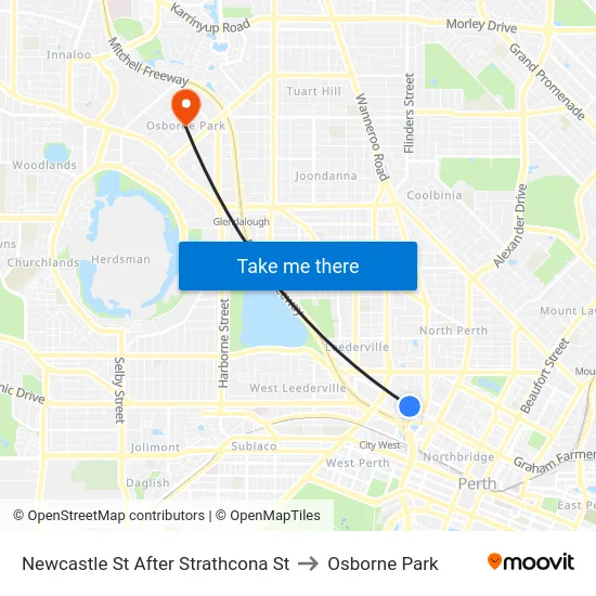 Newcastle St After Strathcona St to Osborne Park map