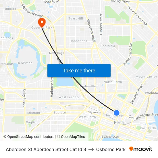 Aberdeen St Aberdeen Street Cat Id 8 to Osborne Park map