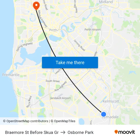 Braemore St Before Skua Gr to Osborne Park map