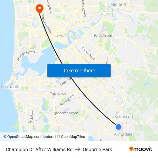 Champion Dr After Williams Rd to Osborne Park map
