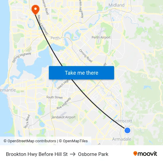 Brookton Hwy Before Hill St to Osborne Park map