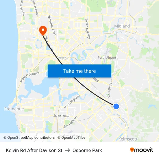 Kelvin Rd After Davison St to Osborne Park map