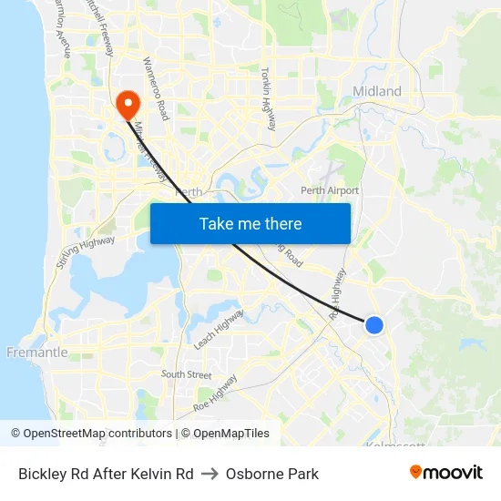Bickley Rd After Kelvin Rd to Osborne Park map