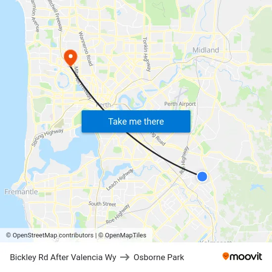 Bickley Rd After Valencia Wy to Osborne Park map