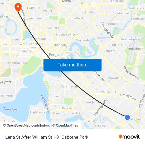 Lena St After William St to Osborne Park map