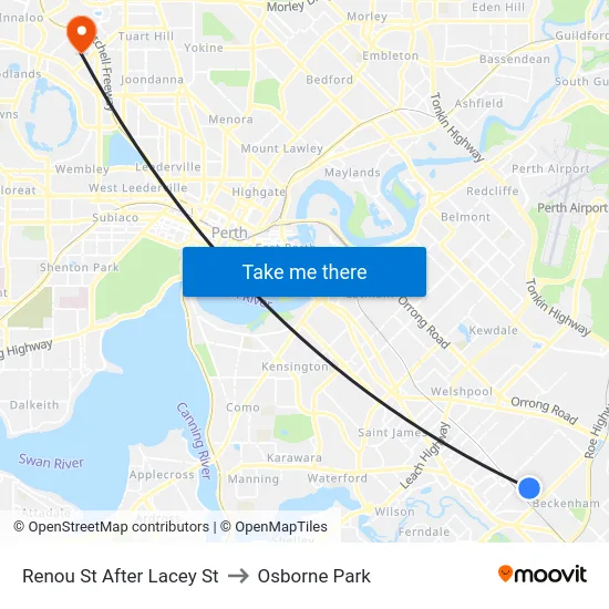 Renou St After Lacey St to Osborne Park map
