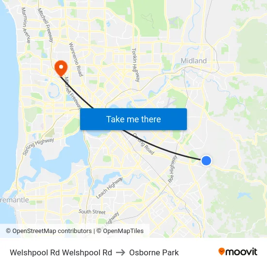 Welshpool Rd Welshpool Rd to Osborne Park map