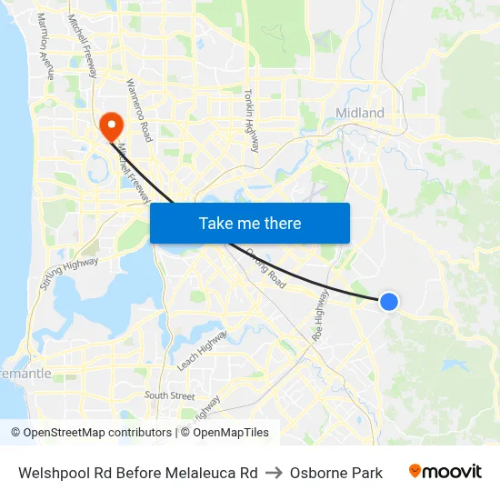 Welshpool Rd Before Melaleuca Rd to Osborne Park map