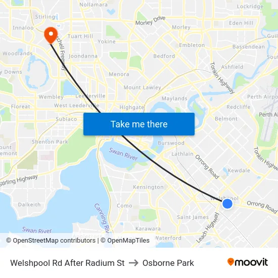 Welshpool Rd After Radium St to Osborne Park map