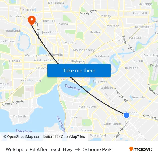 Welshpool Rd After Leach Hwy to Osborne Park map