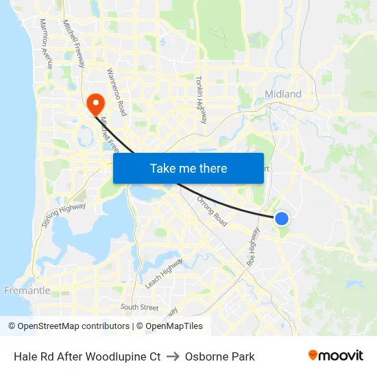 Hale Rd After Woodlupine Ct to Osborne Park map