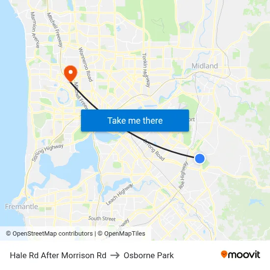 Hale Rd After Morrison Rd to Osborne Park map
