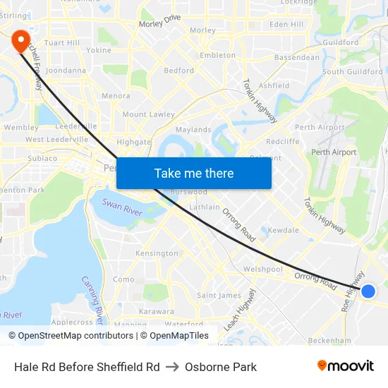 Hale Rd Before Sheffield Rd to Osborne Park map