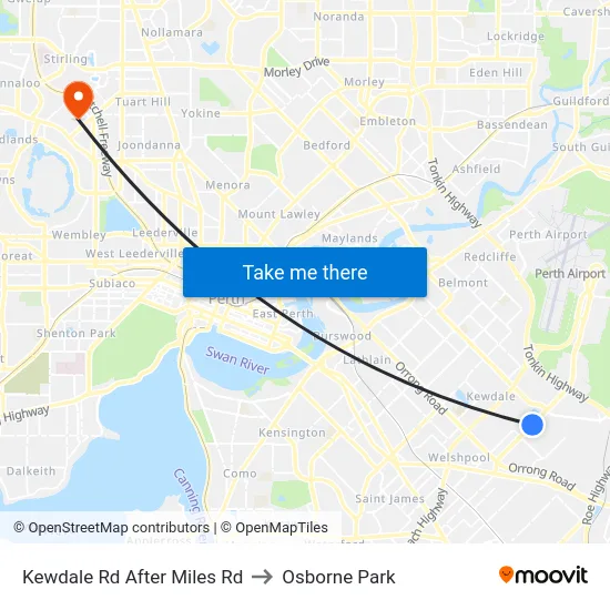Kewdale Rd After Miles Rd to Osborne Park map