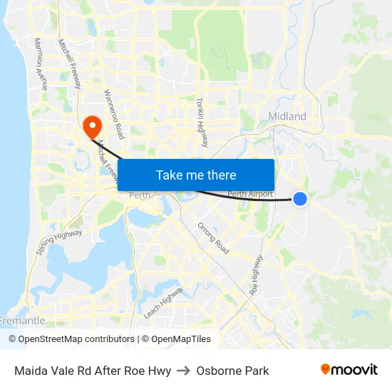 Maida Vale Rd After Roe Hwy to Osborne Park map