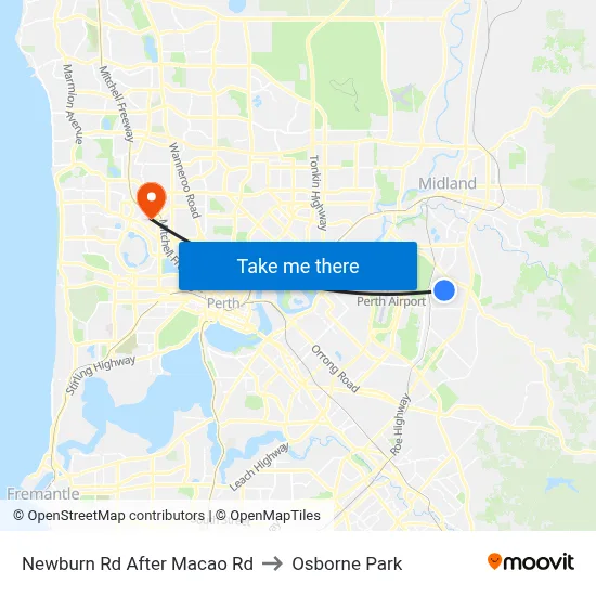 Newburn Rd After Macao Rd to Osborne Park map