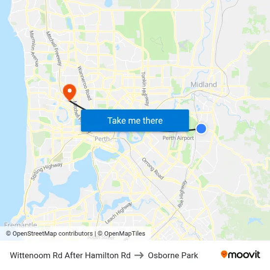 Wittenoom Rd After Hamilton Rd to Osborne Park map
