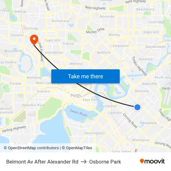 Belmont Av After Alexander Rd to Osborne Park map