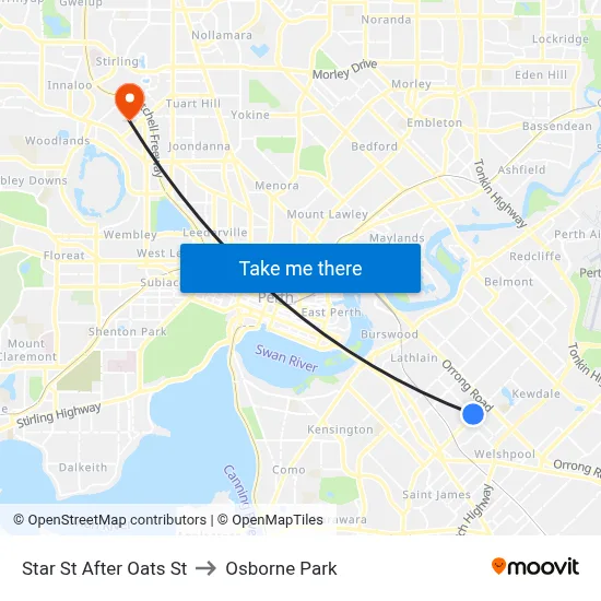 Star St After Oats St to Osborne Park map
