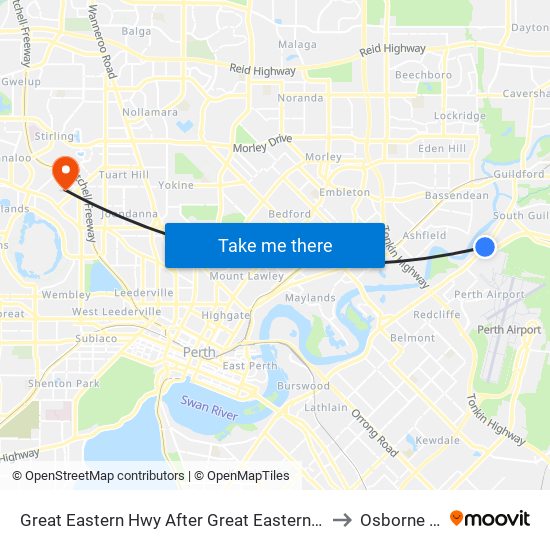 Great Eastern Hwy After Great Eastern Hwy Bypass to Osborne Park map