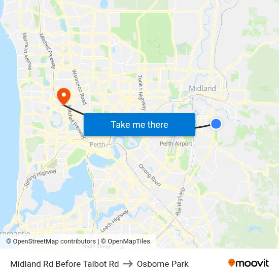 Midland Rd Before Talbot Rd to Osborne Park map