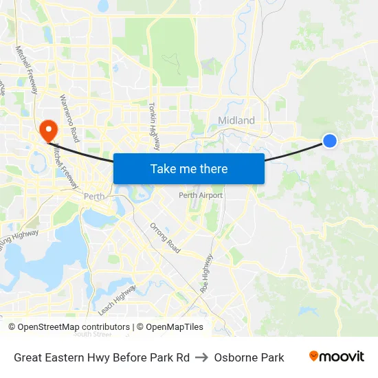 Great Eastern Hwy Before Park Rd to Osborne Park map