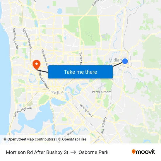 Morrison Rd After Bushby St to Osborne Park map