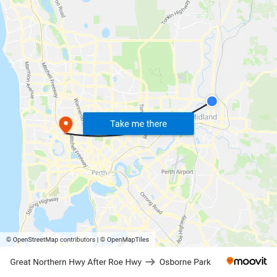 Great Northern Hwy After Roe Hwy to Osborne Park map