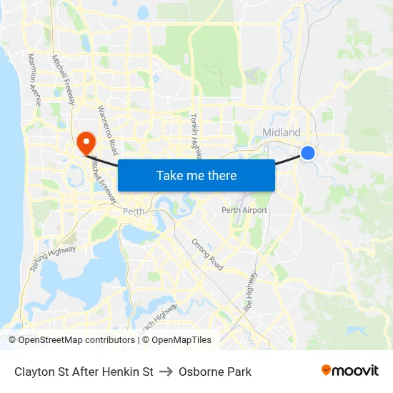 Clayton St After Henkin St to Osborne Park map