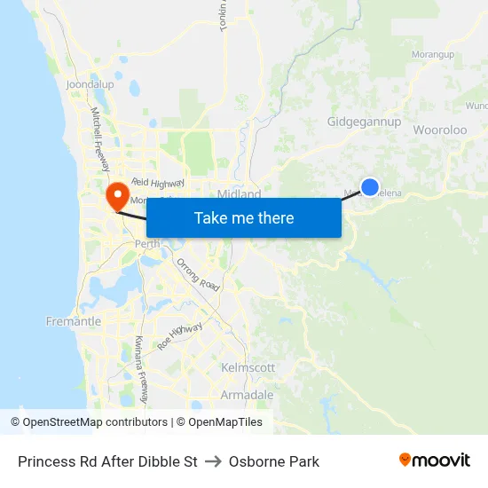 Princess Rd After Dibble St to Osborne Park map