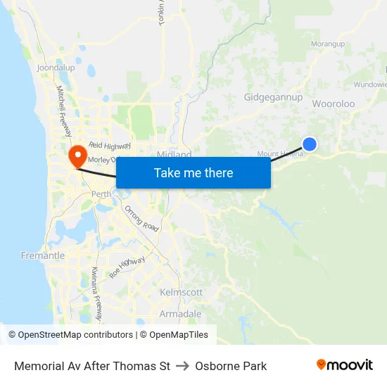 Memorial Av After Thomas St to Osborne Park map