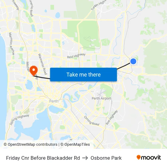 Friday Cnr Before Blackadder Rd to Osborne Park map